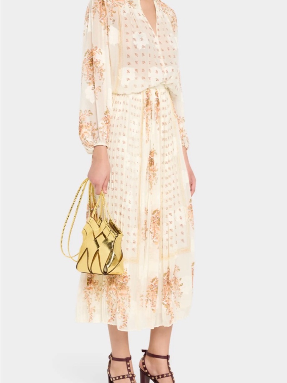 NWT Ulla Johnson Charlotte Metallic Snake-Print Woven Crossbody Bag Gold $890 - Picture 6 of 8